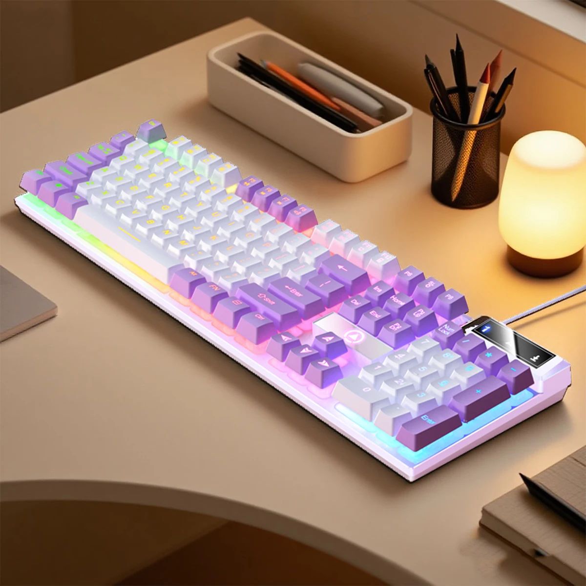 YINDIAO K500 Low Profile Wired Gaming Keyboard with Numpad