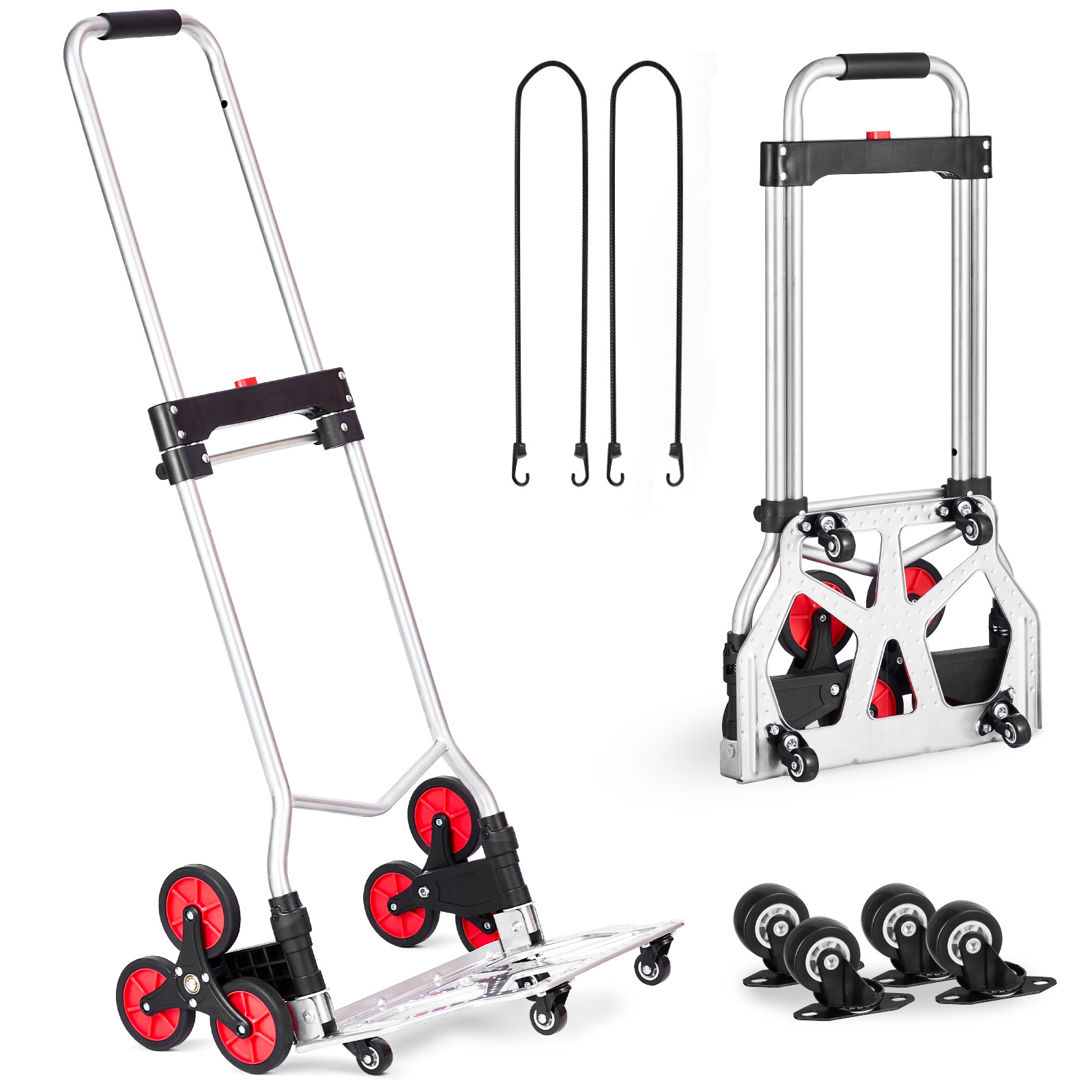 Stair Climbing Cart Folding Hand Truck with Telescoping Handle