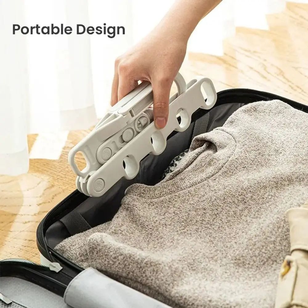 Foldable Travel Clothes Drying Rack with Adjustable Hooks