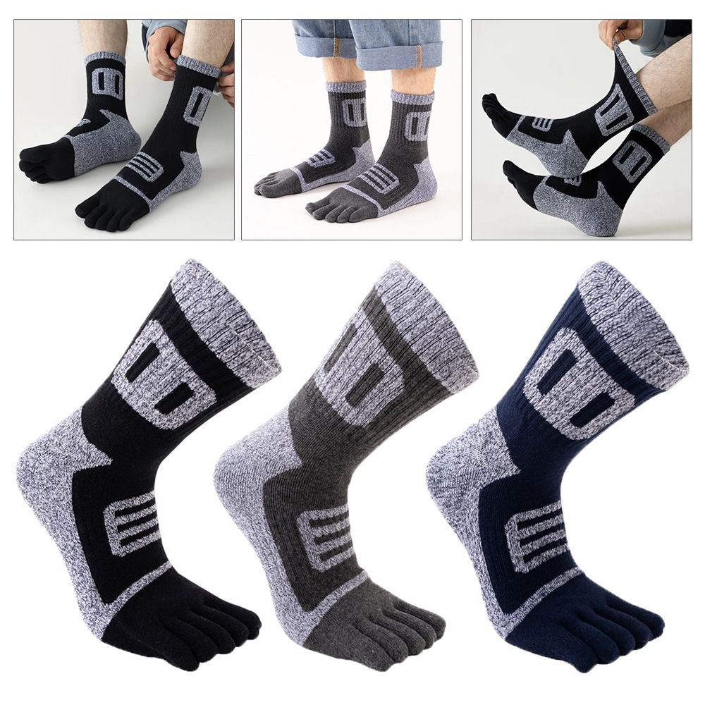 Warm Finger Socks, Comfortable CottonPolyester Toe Sport Short Socks, Sweat Absorbing Running Socks