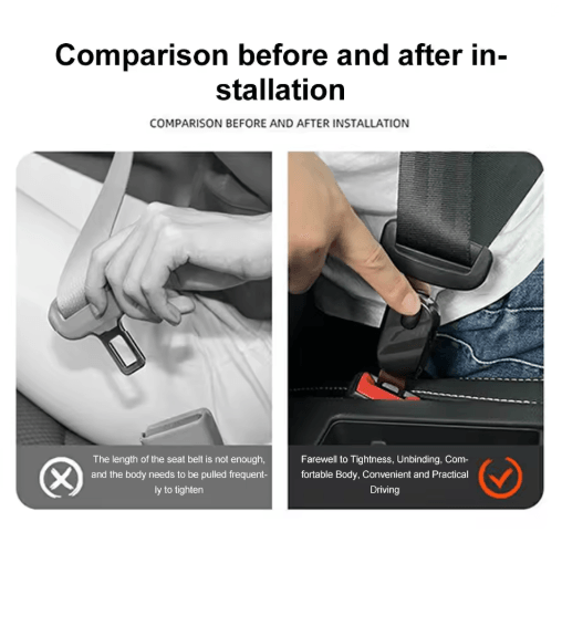 Metal Car Seat Belt Buckle Extender with One Button Release