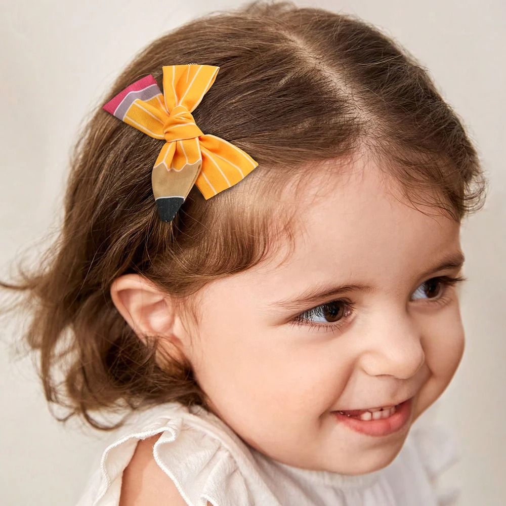 Cute Pencil Bow Hair Clips Set for Girls Back to School Accessories