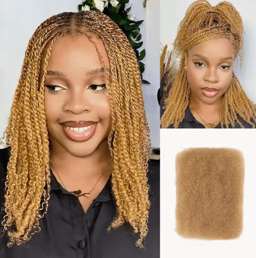Black Pearl Top Peruvian Kinky Curly Mini Twist Bulk Human Hair, 50g Remy Bundles
