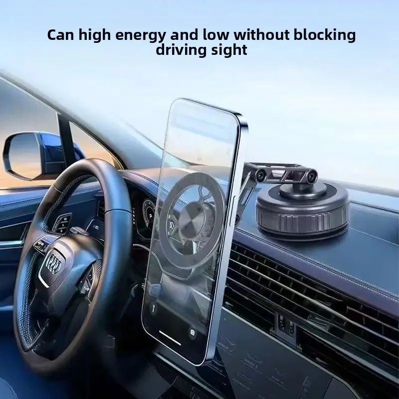 FlexGrip 360 Magnetic Car Phone Holder with Vacuum Suction & Foldable Arm
