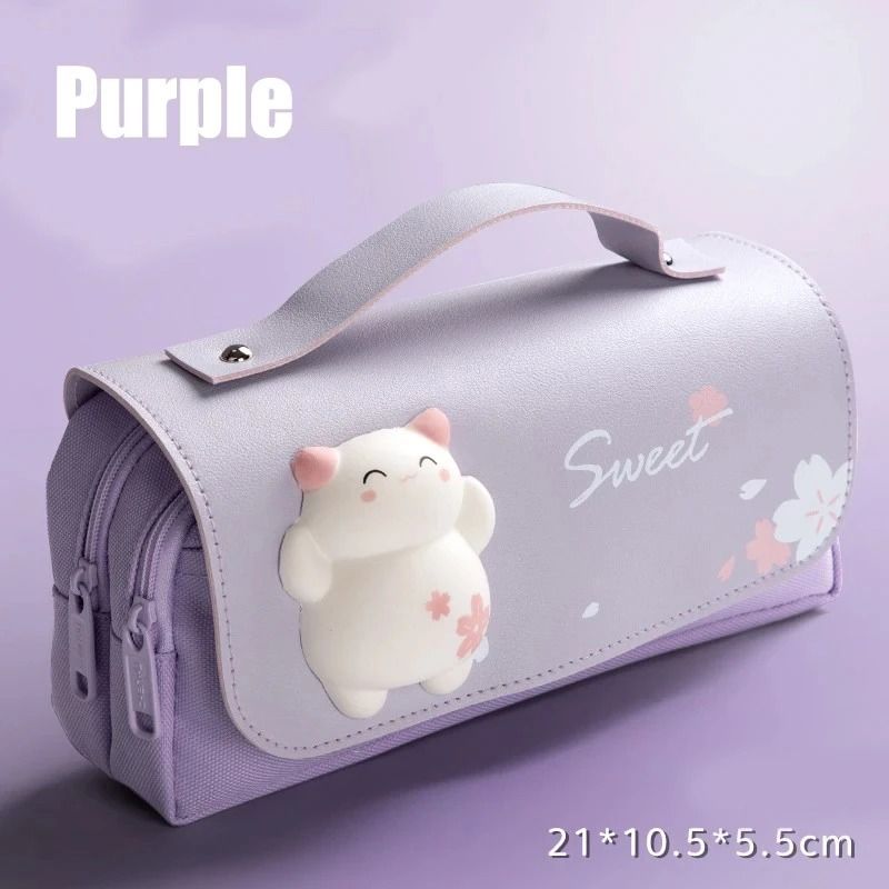 3D Kawaii Pencil Case Astronaut Three Layer Pencil Pouch Cute School Stationery Organizer