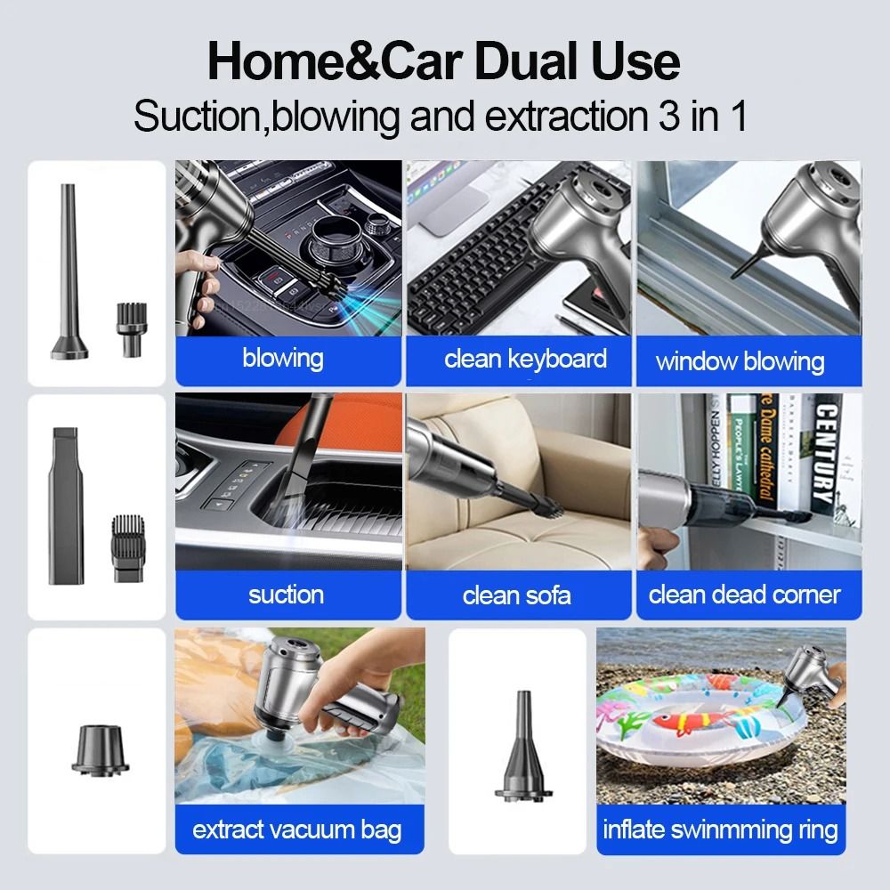 Car Vacuum Cleaner Powerful Wireless Handheld With Strong Suction