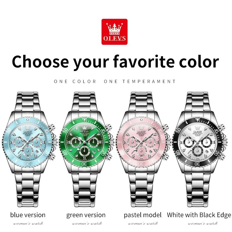 Womens Luxury Quartz Watch with Date and Luminous Display