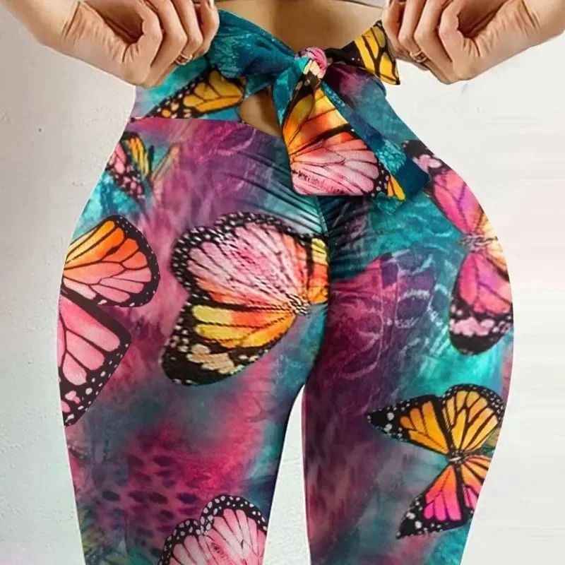 Butterfly Print High Waist Yoga Leggings