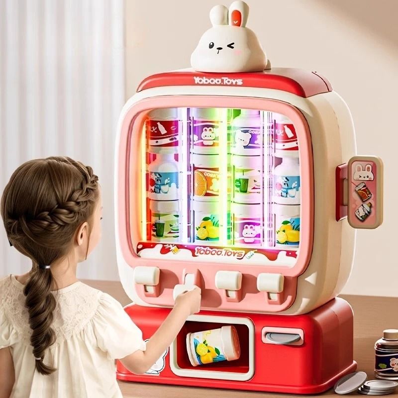 Kids Vending Machine Toy Coin Operated Mini Drink Dispenser