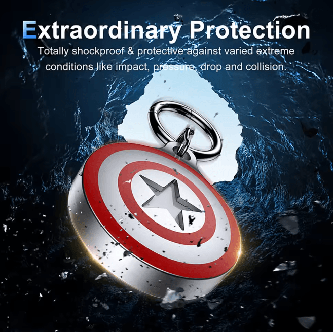 Waterproof AirTag Keychain Aluminum Case Secure Holder for Keys Pets and Luggage