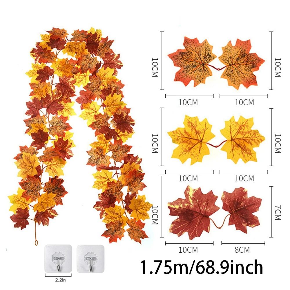 Artificial Maple Leaf Garland Autumn Decor Vine for Seasonal Decoration