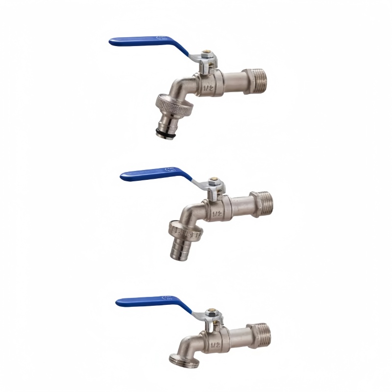 Dual Outlet Zinc Alloy Garden Faucet Heavy Duty Outdoor Bibcock for Irrigation and Home Use