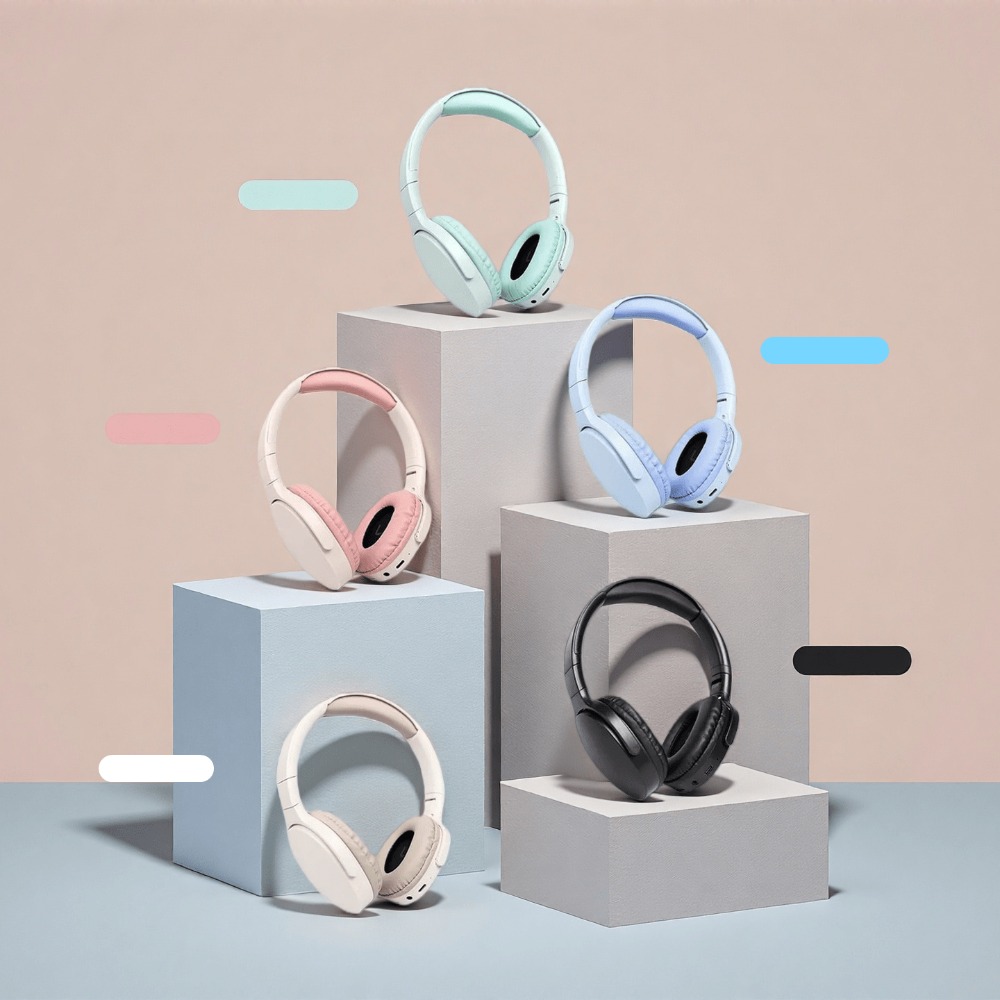 Deep Bass Bluetooth Over Ear Headphones with Mic and Long Battery Life