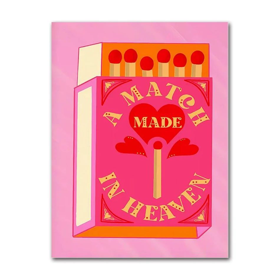 Retro Cocktail Canvas Wall Art Pink Strawberry Lemon Bar Poster
