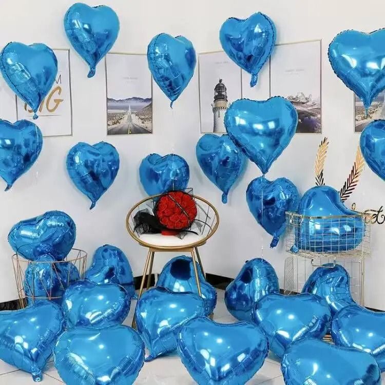 18-Inch Heart Foil Balloons – 10 Pcs Romantic Atmosphere Set