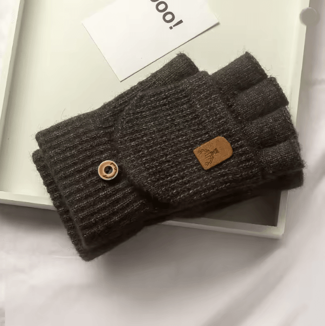 Winter Knitted Fingerless Gloves Touch Screen Warm Half Finger Design