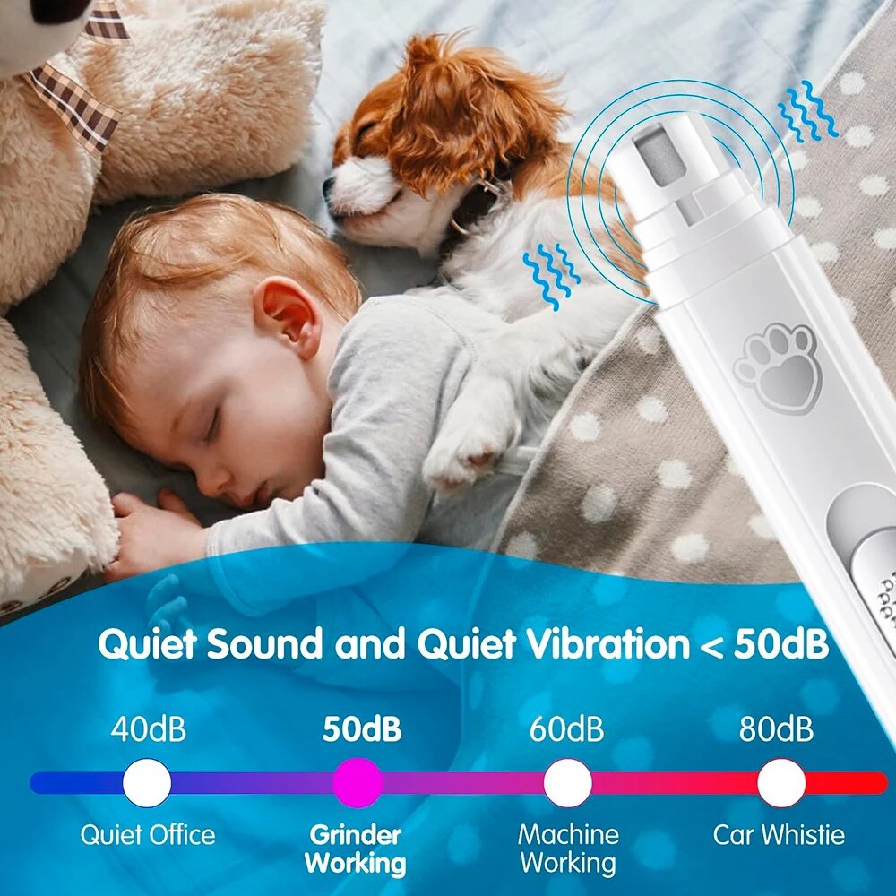 Electric Dog Nail Grinder: Painless 2-Speed Trimmer for Pets