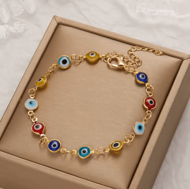 Lucky Evil Eye Bracelet Adjustable Metal Chain Protection Jewelry