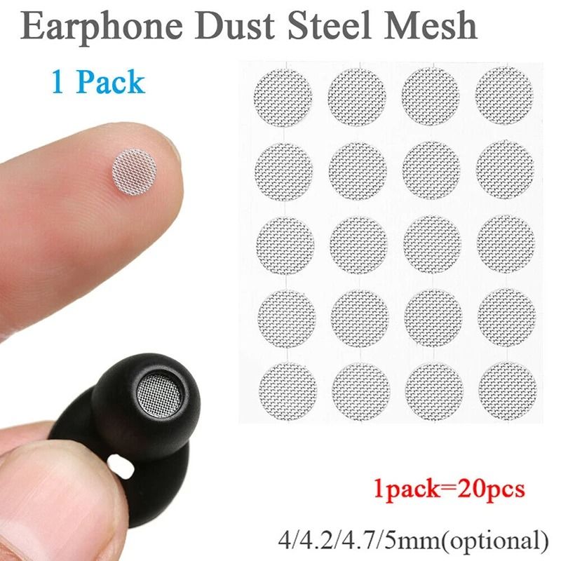 In Ear Earphone Dustproof Steel Mesh Sound Filter Set of 20