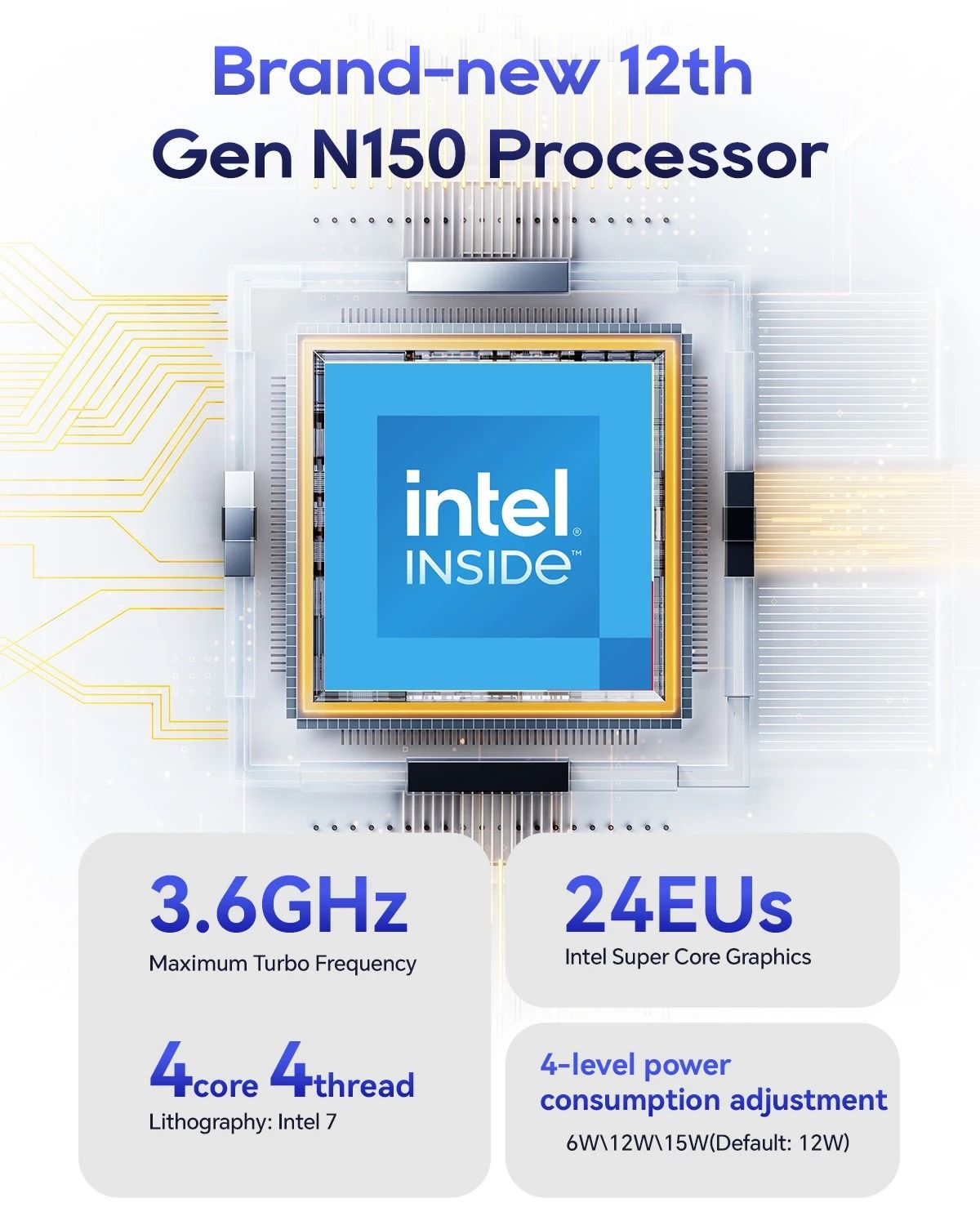 AOOSTAR N1 PRO Mini PC with Intel N150 12GB RAM and M2 SSD Dual LAN for Office and Business Use