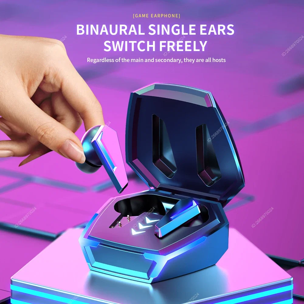 Low Latency Gaming Earbuds Bluetooth Earbuds with Mic and Waterproof Charging Case