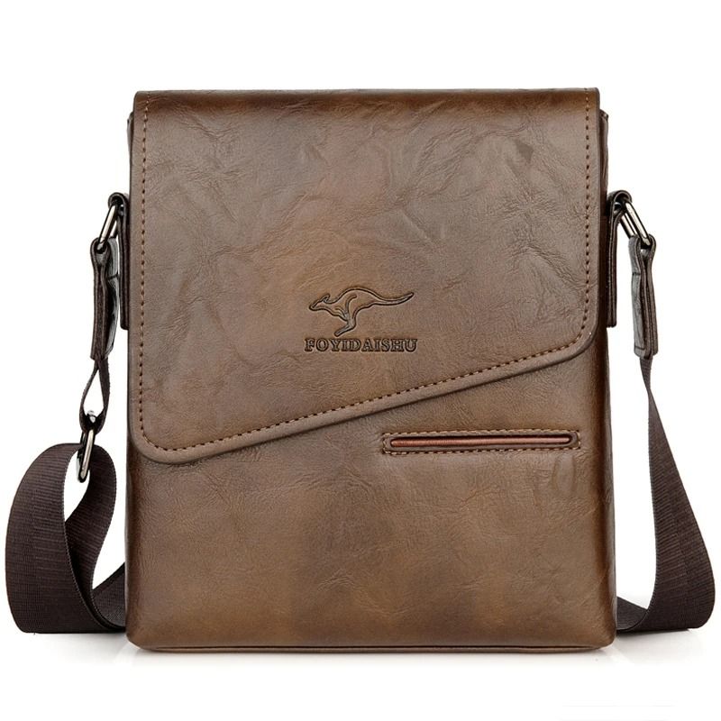UrbanCarry Mens Leather Messenger Bag Compact Crossbody Shoulder Bag