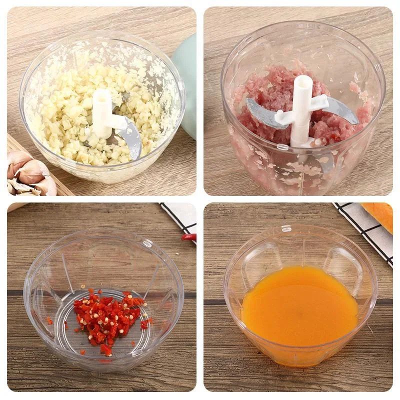SmartSpin Manual Food Chopper & Garlic Crusher (500/900ML Capacity)