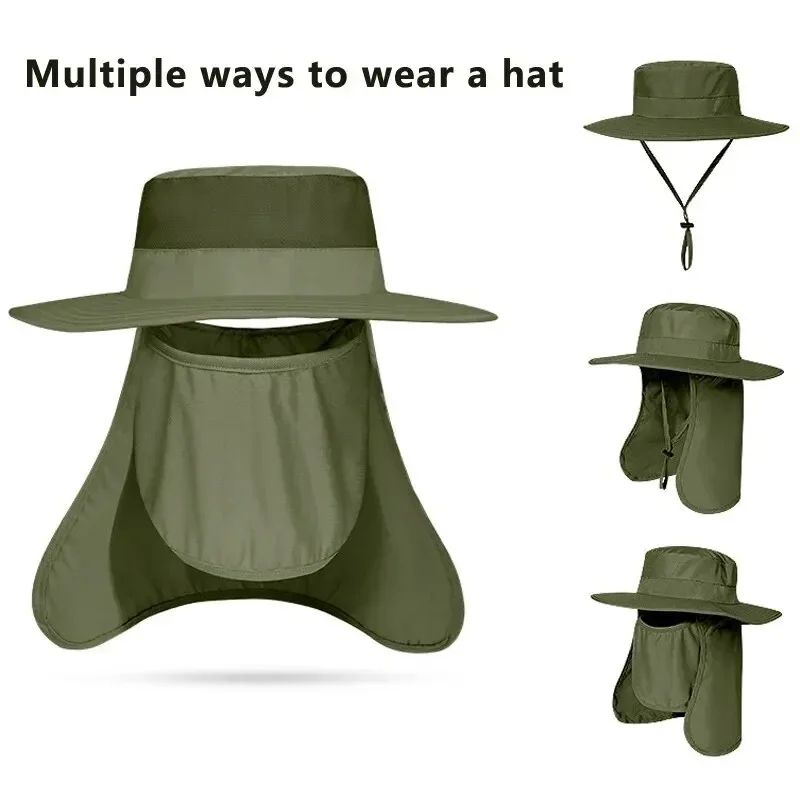 BreezeShield Wide Brim Sun Protection Fishing Hat – Breathable Mesh UV Hat for Hiking & Camping