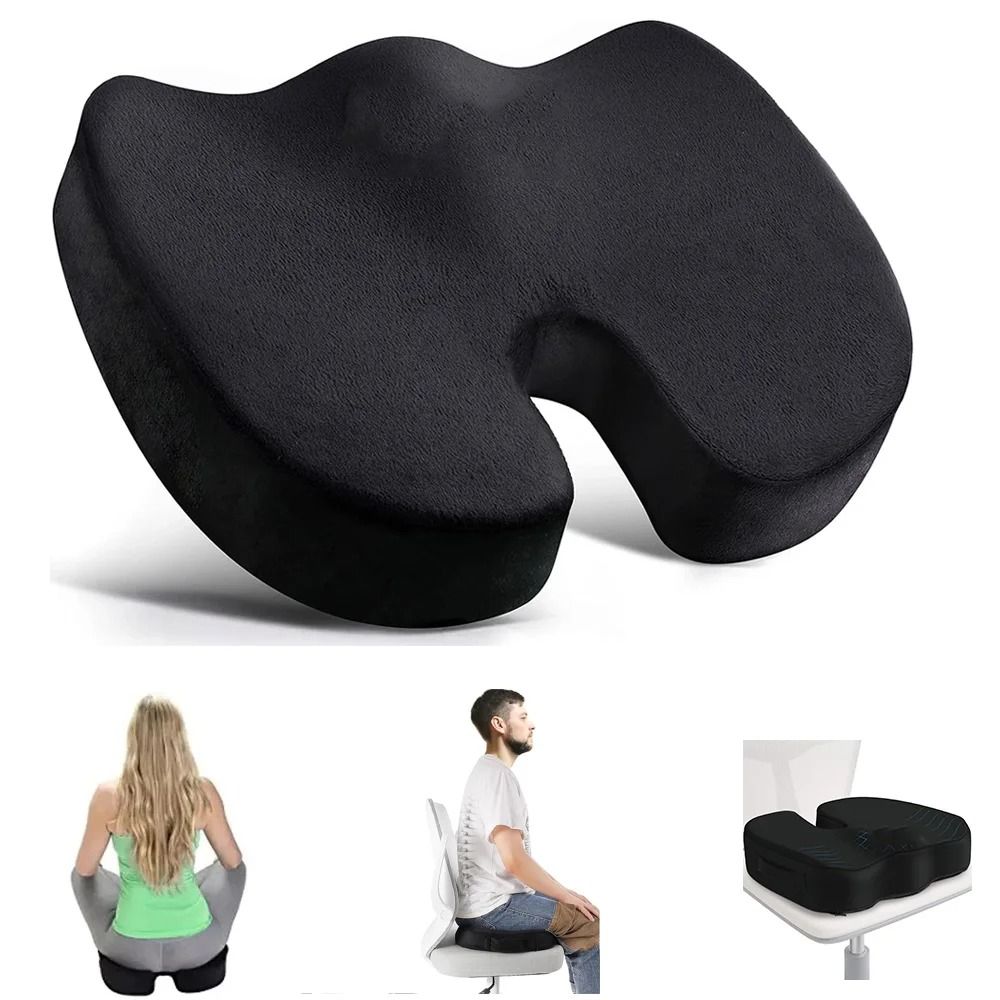 Travel Memory Foam Seat Cushion – U-Shaped Orthopedic Hip Support