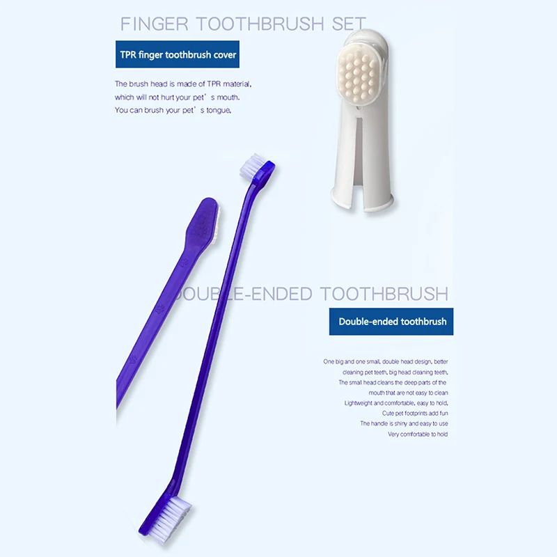 Dog Dental Care Kit Toothpaste Toothbrush And Finger Brush Set