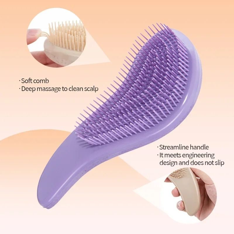 Magic Detangling Hairbrush Soft Wheat Straw Scalp Massage Anti Static Grooming Comb