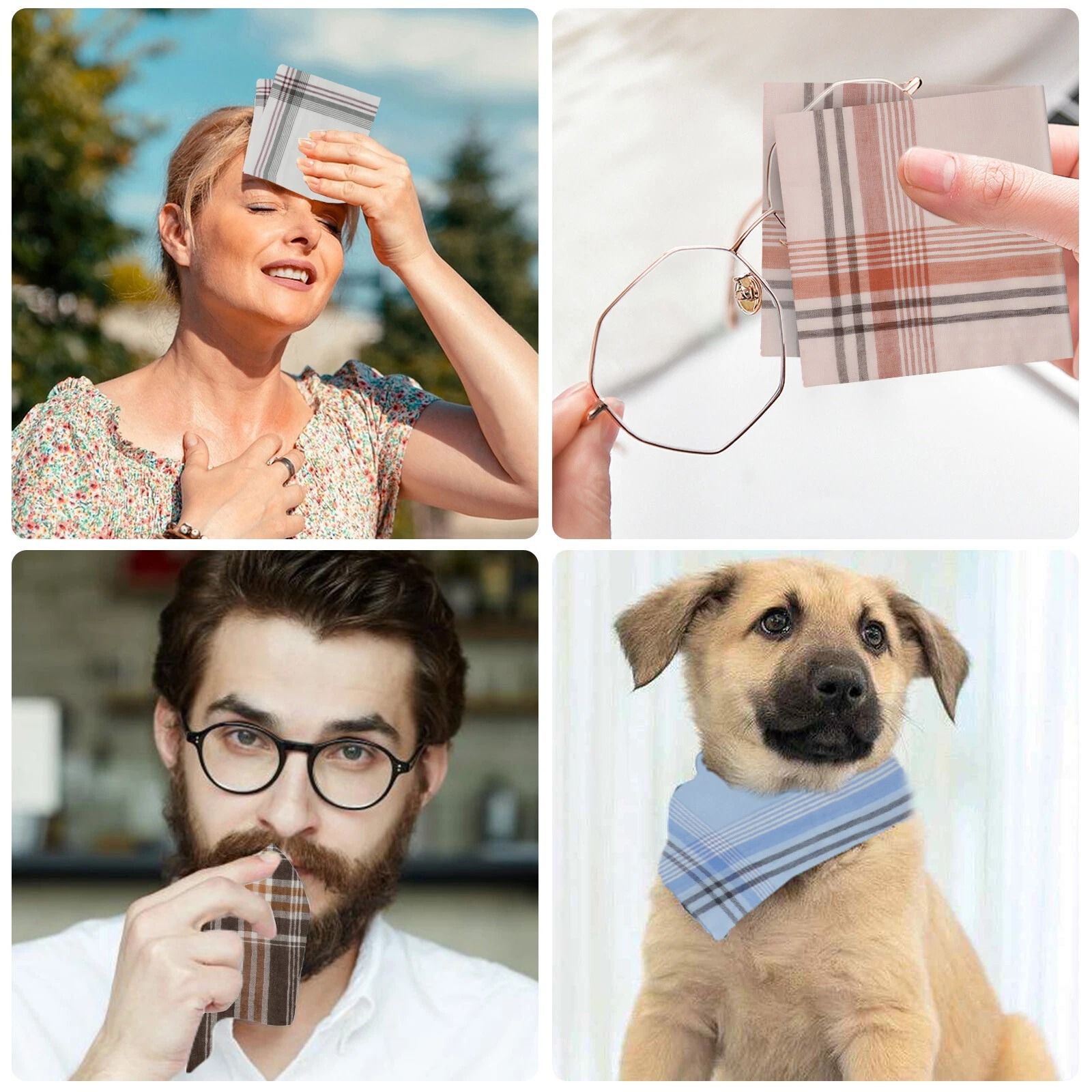 Classic Plaid Handkerchiefs – Soft Cotton Hankies for Men & Women