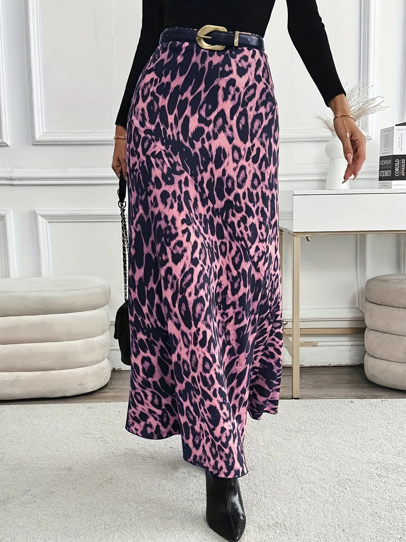 Elegant High Waist Plus Size Autumn Skirt – Flowy Casual Fall Skirt for Women