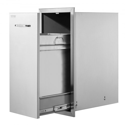 Outdoor Kitchen Trash Drawer – Stainless Steel Pull-Out Bin for Grill Station, Heavy-Duty Roll Out Trash Tray