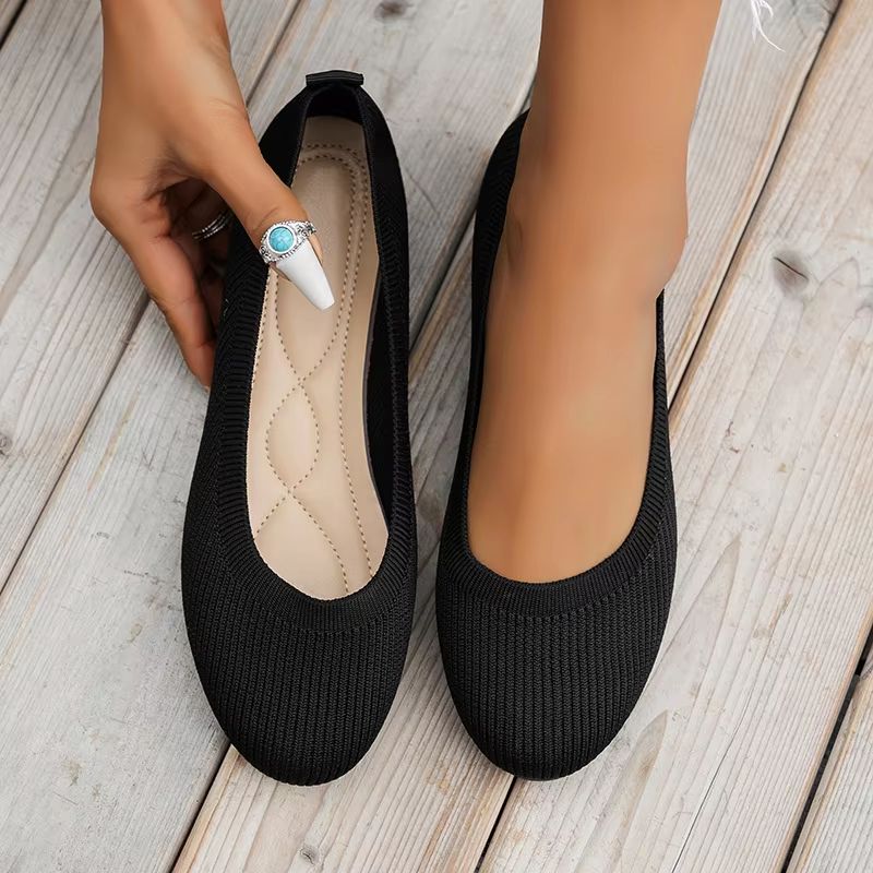 Women's Breathable Knit Sock Sneakers Slip-On Flats