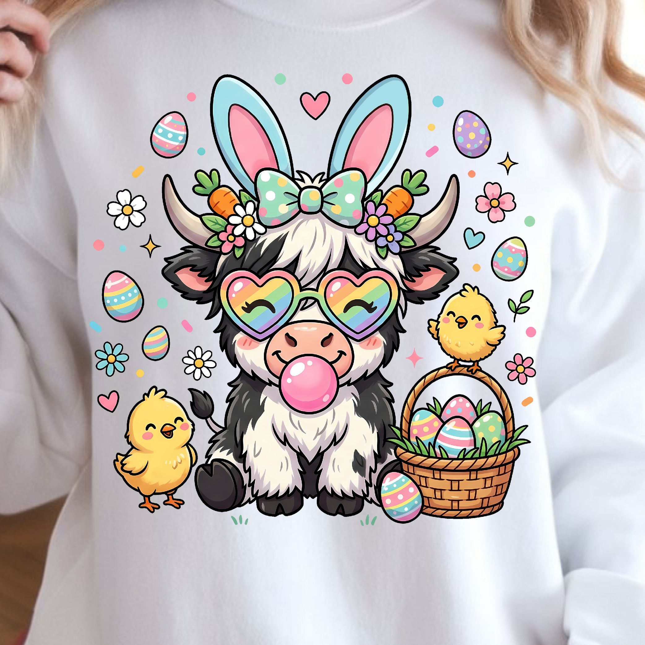 Highland Easter Cow Shirt, Easter Cow T-Shirt, Cute Easter Cow Tee