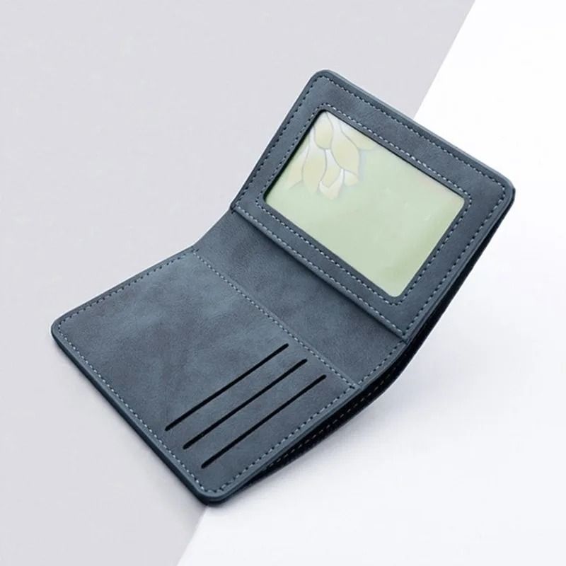 Mini Thin Vertical Wallet – Slim PU Leather Card Holder & Coin Pouch