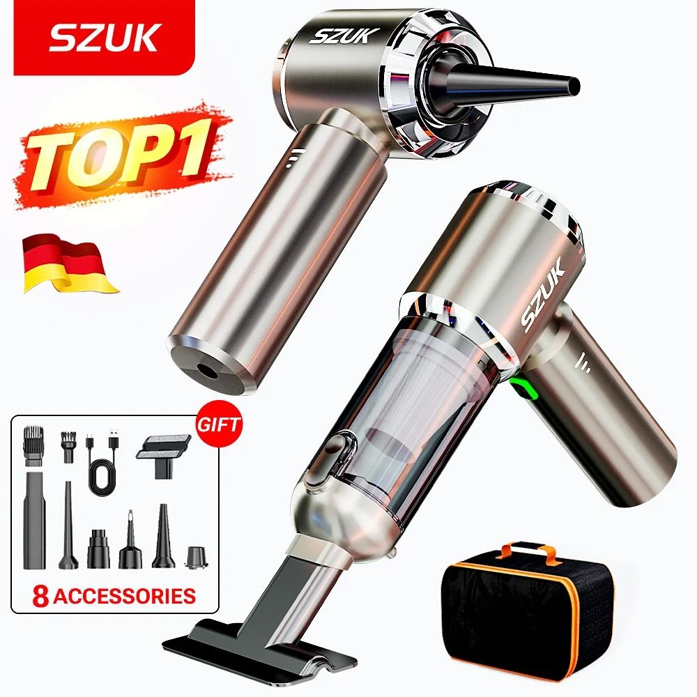Mini Wireless Car Vacuum Cleaner with 985000Pa Suction – Handheld Portable Vacuum with Blowing, Inflating & Exhaust Func
