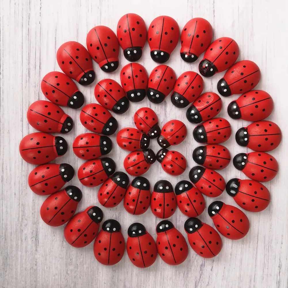 Wooden Ladybug Miniature for Fairy Garden Decor