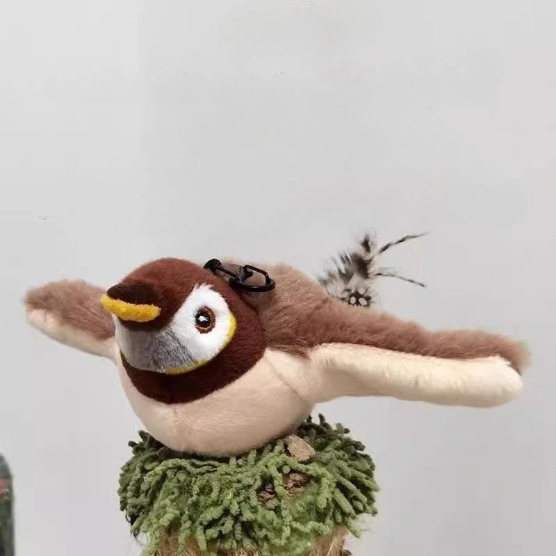 Electric Bird Interactive Cat Toy – Rechargeable Squeaky Plush with Real Feathers & Automatic Teaser