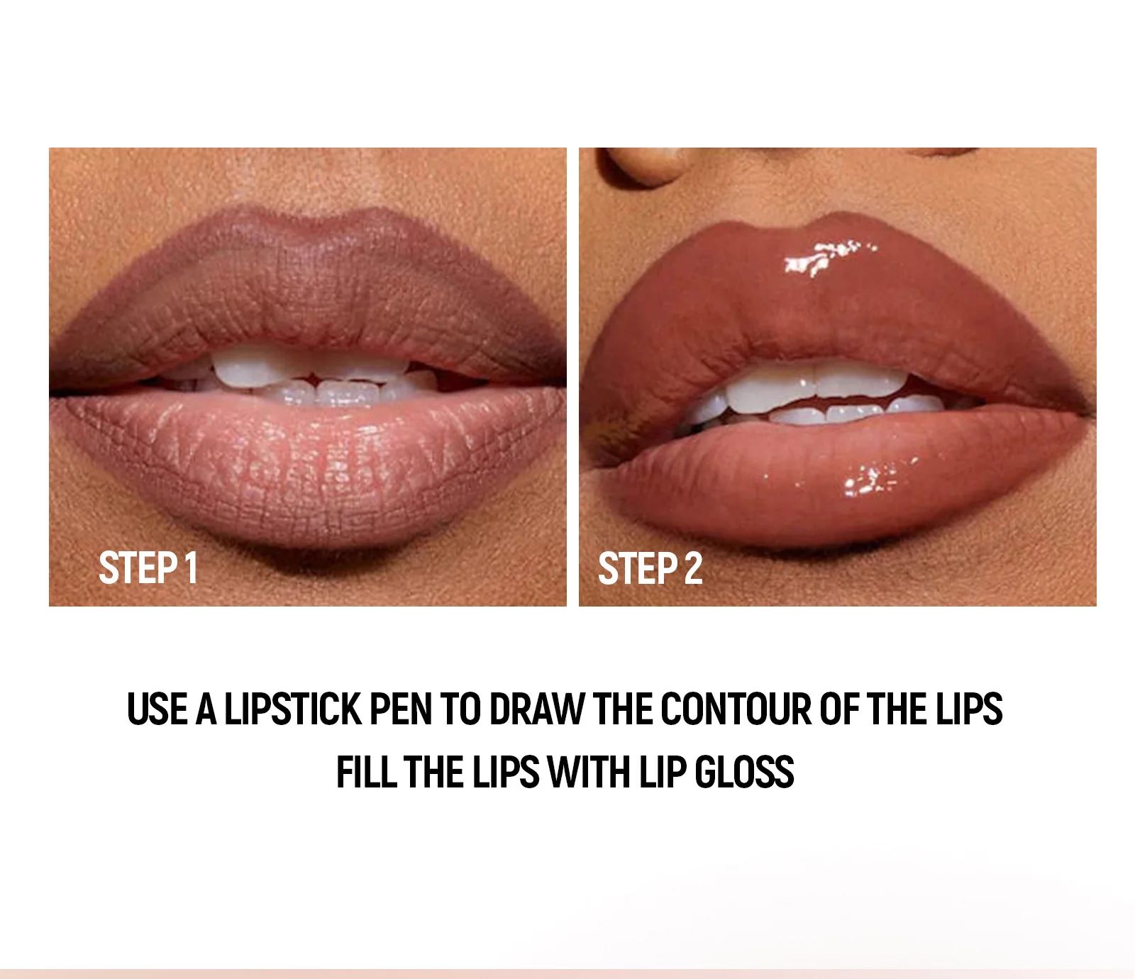 Black Brown Double-Head Lip Liner and Gloss Set