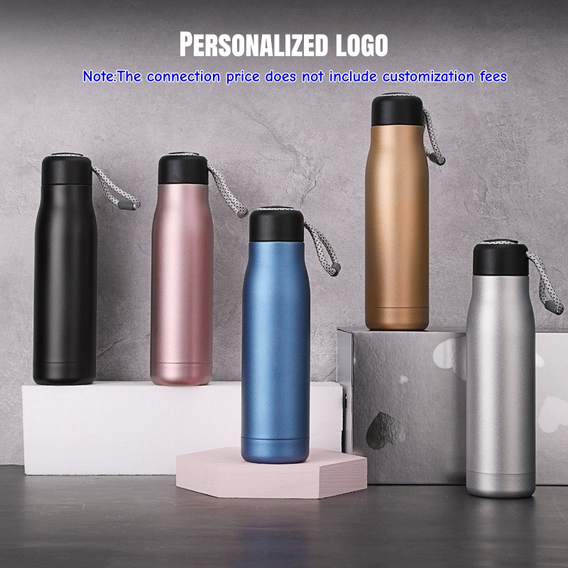 Custom Stainless Steel Thermos Bottle with Rope Portable Vacuum Flask