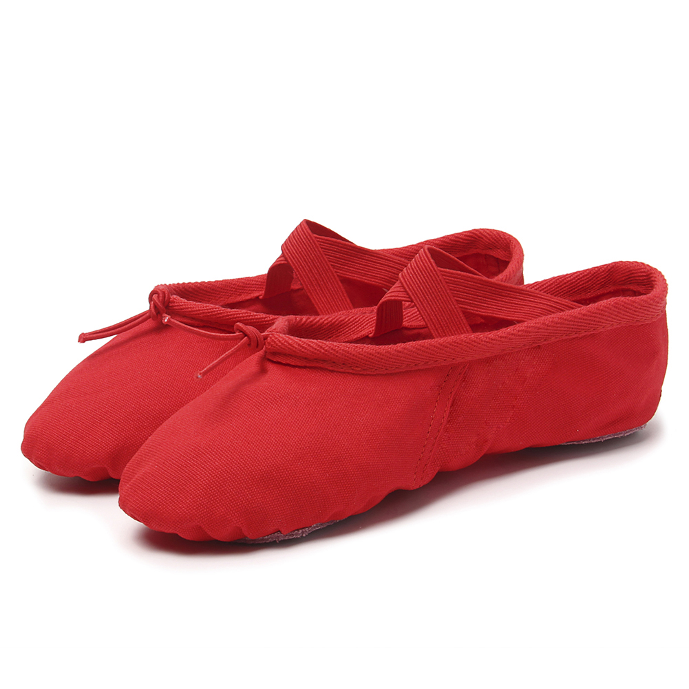 Canvas Flat Girls Ballet Shoes Black Pink Soft Ballet Belly Gym Yoga Practise Dance Shoes