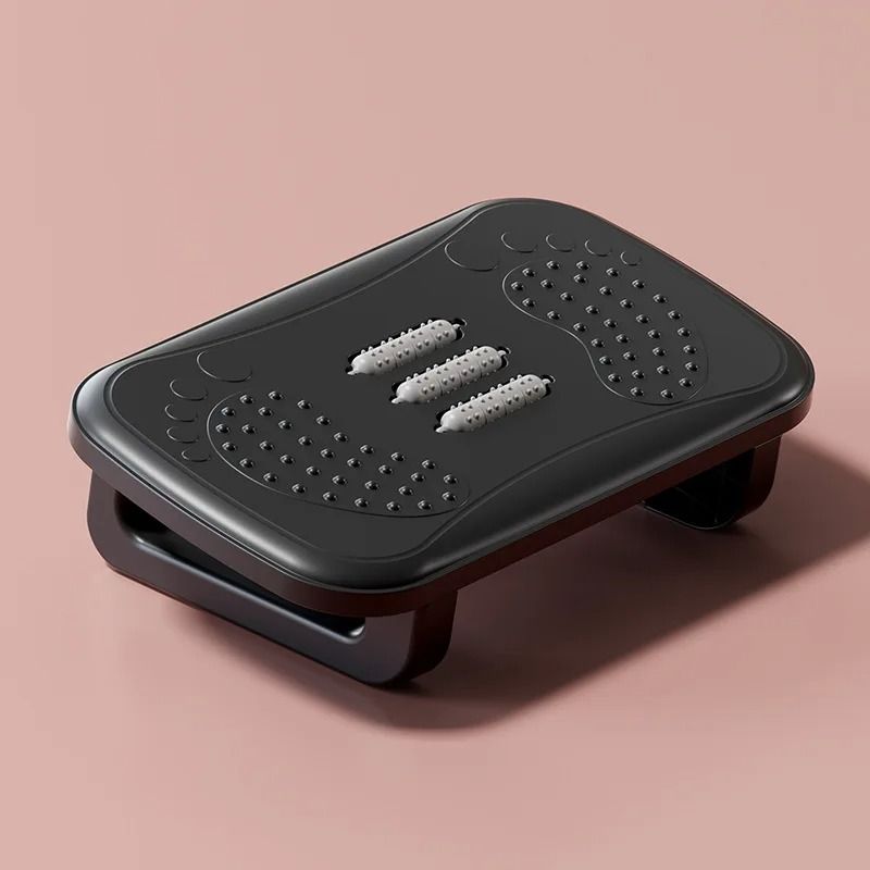 Ergonomic Under Desk Footrest Foot Stool with Massage Rollers for Office
