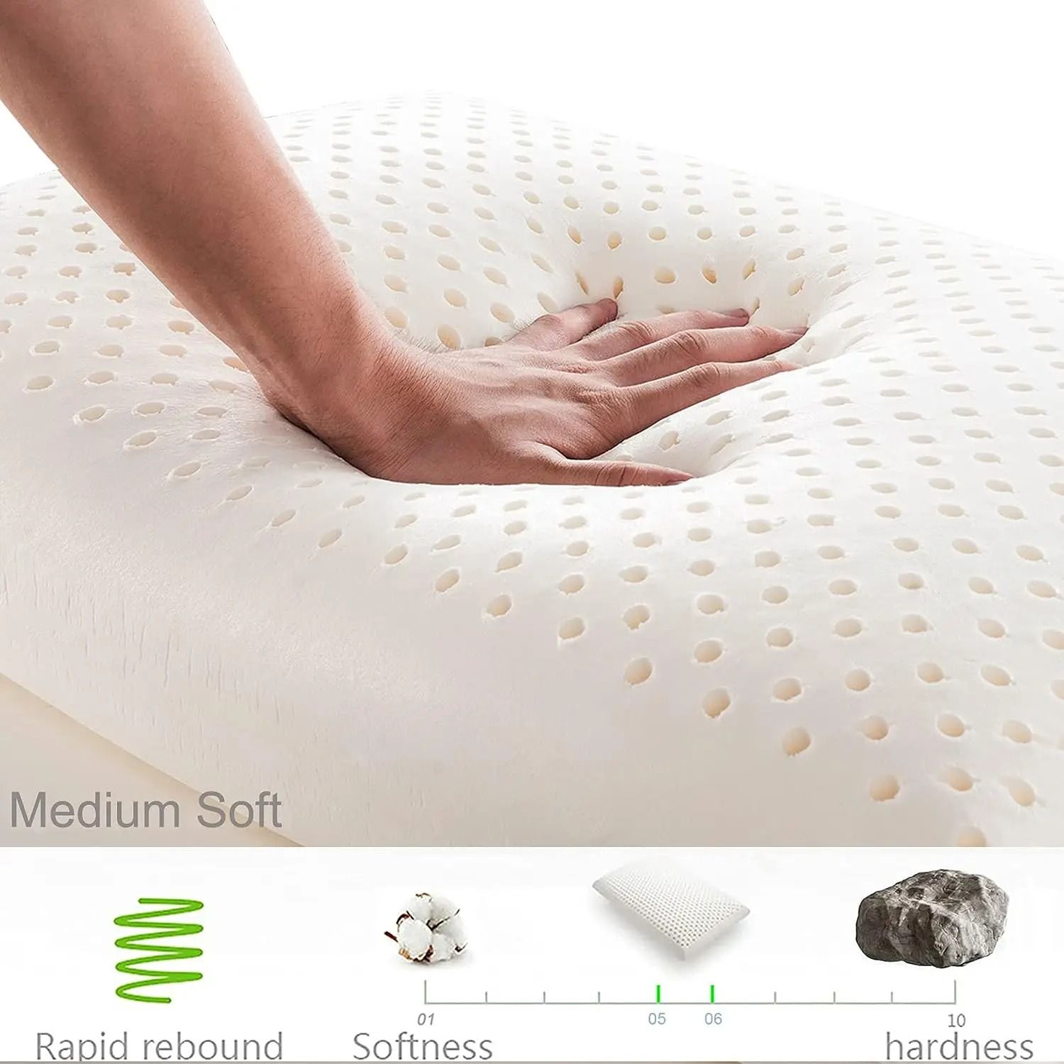 Natural Latex Luxury Sleeping Pillow for Side, Back, and Stomach Sleepers