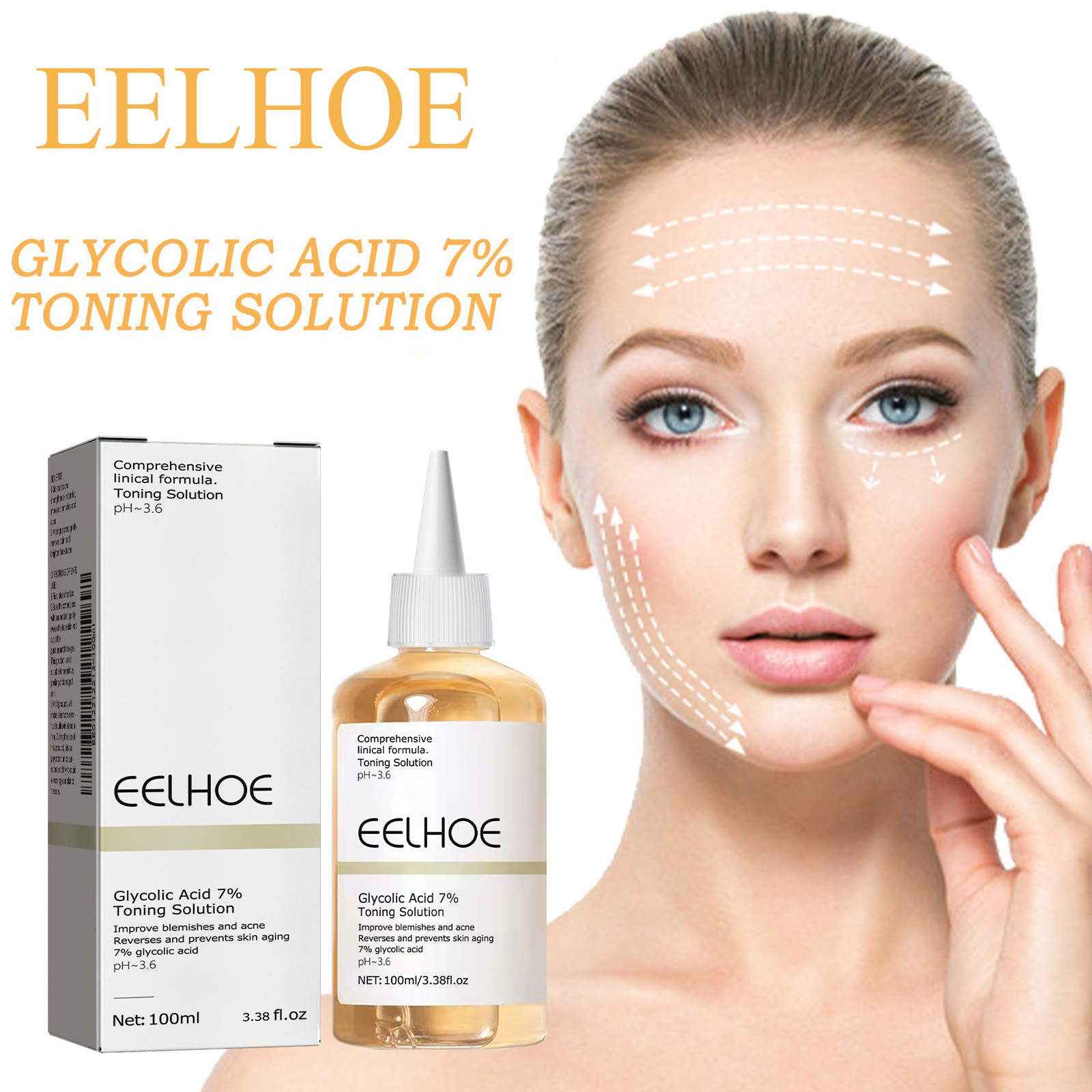Glycolic Acid Toner, Firming Wrinkles, Acne Remover, Lifting, Glowing Skin Care, Ordinary Glycolic Acid Toning Solution