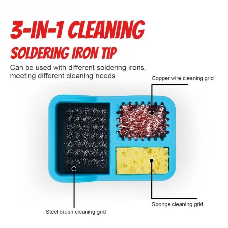 3-in-1 Soldering Iron Tip Cleaning Box – Professional Welding Maintenance Tool