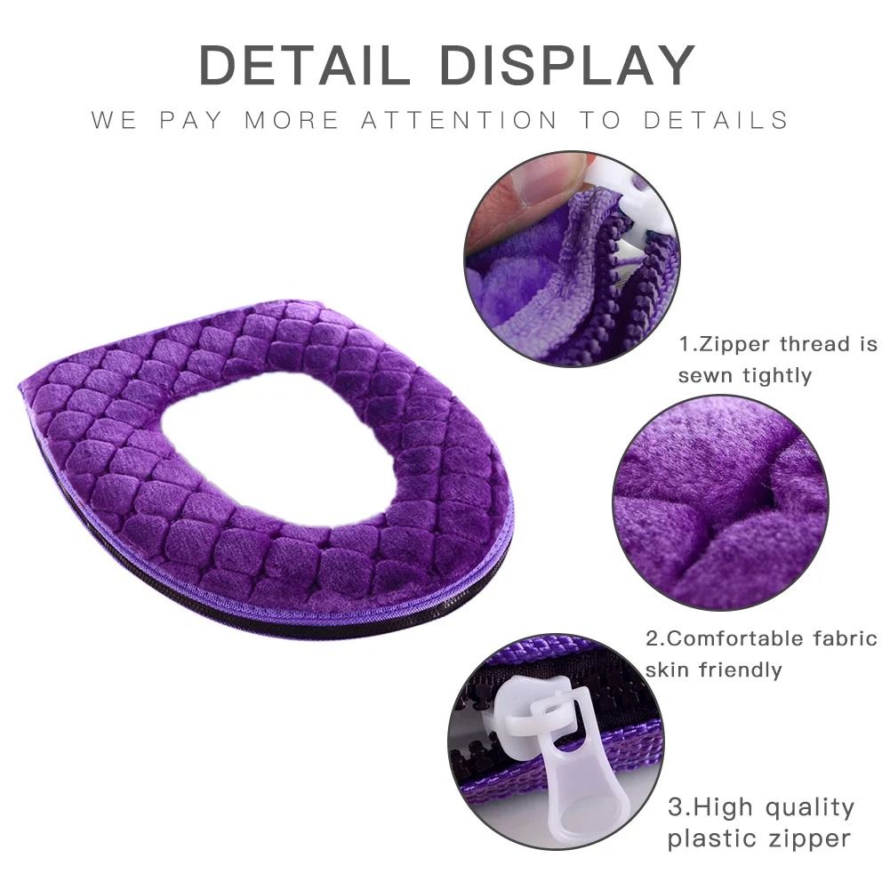 Plush Winter Toilet Seat Cover - Soft, Warm & Washable