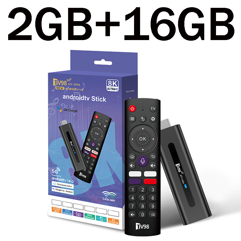 TV98 8K Android TV Stick with Dual WiFi6 and Voice Remote Streaming Player