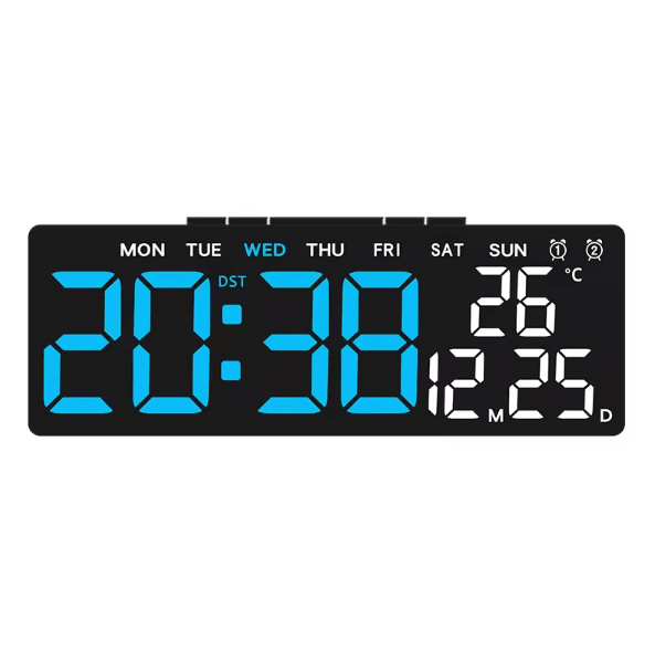 USB LED Digital Alarm Clock with Temperature & Dual Alarm – Modern Desk Clock with Auto Dimming & Snooze (12/24H Display